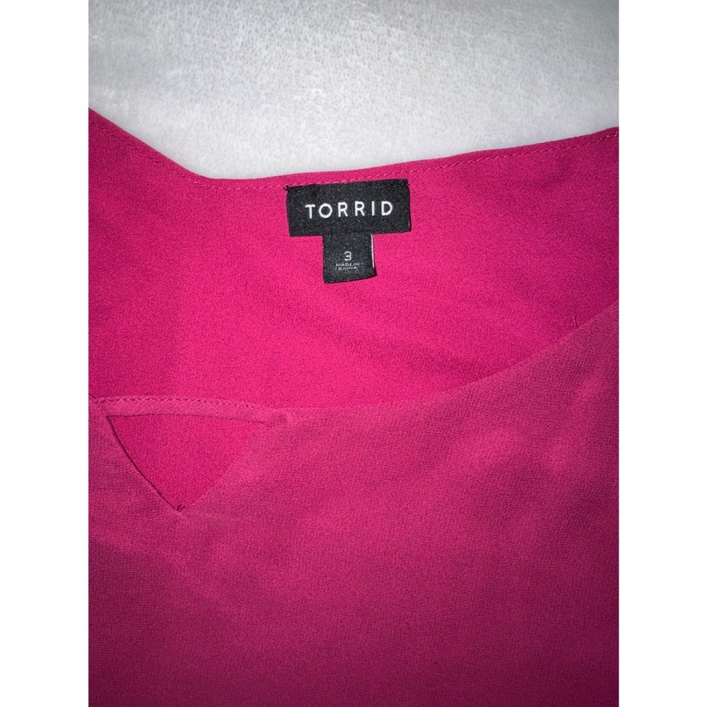 Torrid Sophie Chiffon Keyhole Swing Cami Fuchsia Purple Plus Size 3 3X 22-24 - Picture 4 of 7